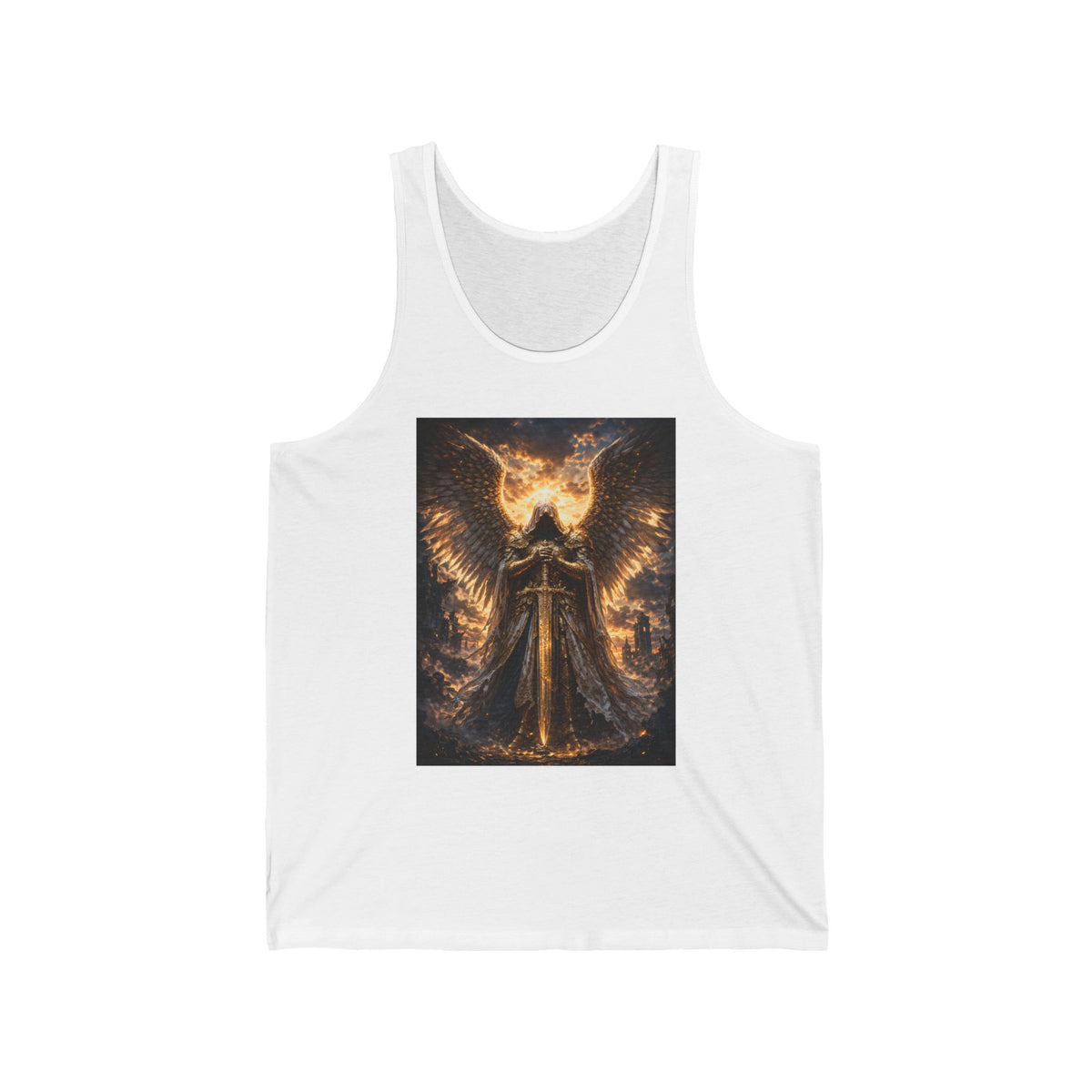 Angel of Light Graphic Tank Top — Fiery Angel Wing Spiritual Art Tank
