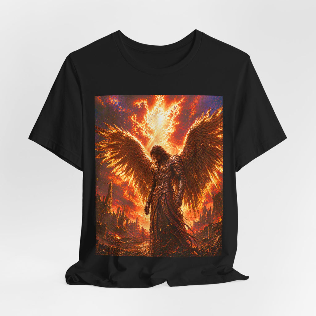 Angel Graphic Tee — Flaming Wings Apocalypse T-Shirt