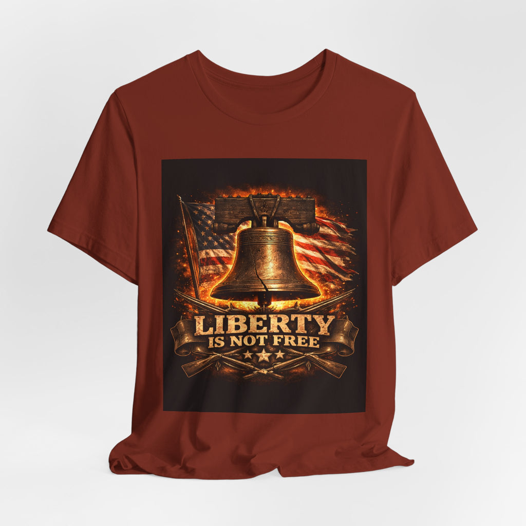 Liberty Is Not Free T-Shirt — Patriotic American Flag & Bell Tee