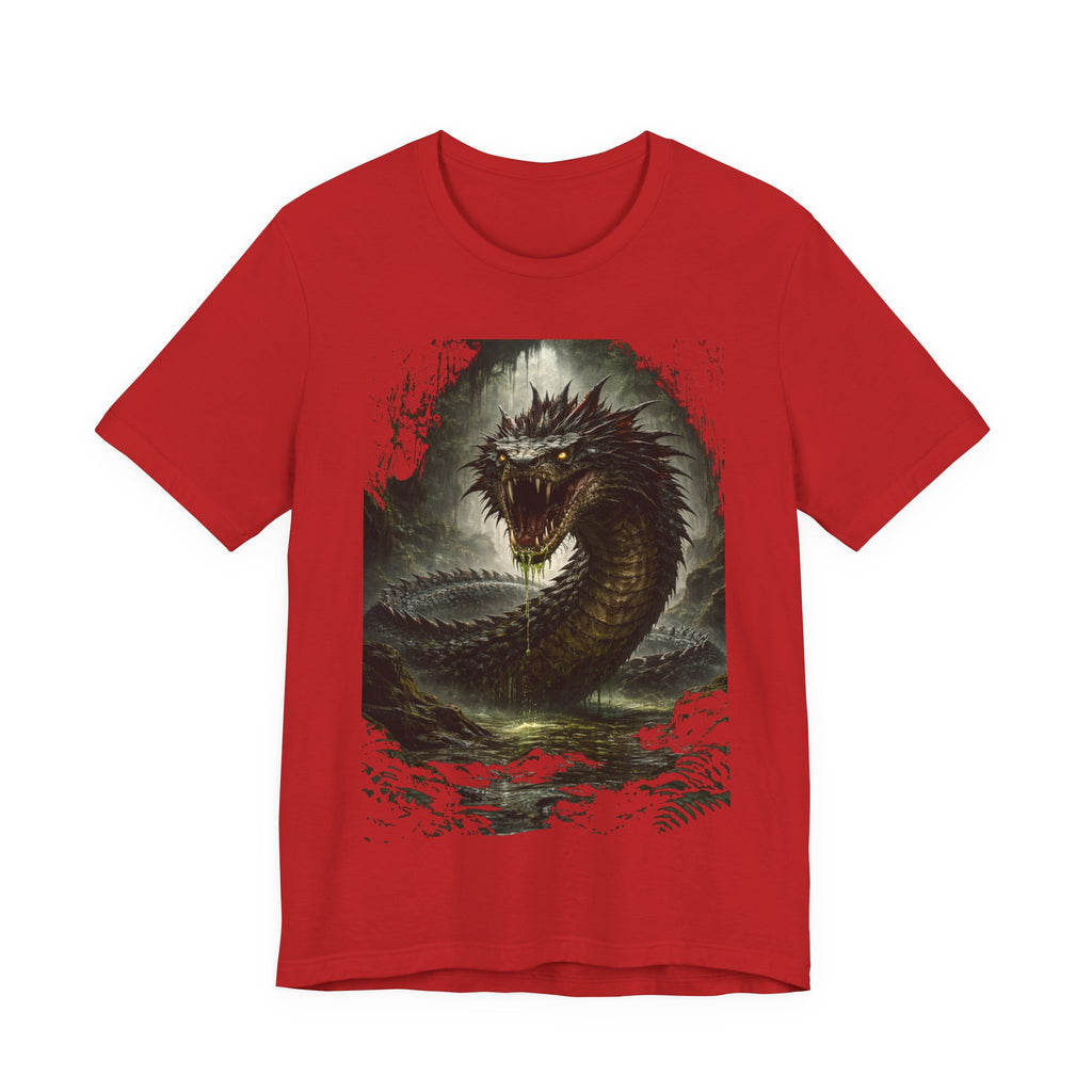 Basilisk Sea Serpent Graphic Tee — Dark Mythical Dragon Shirt
