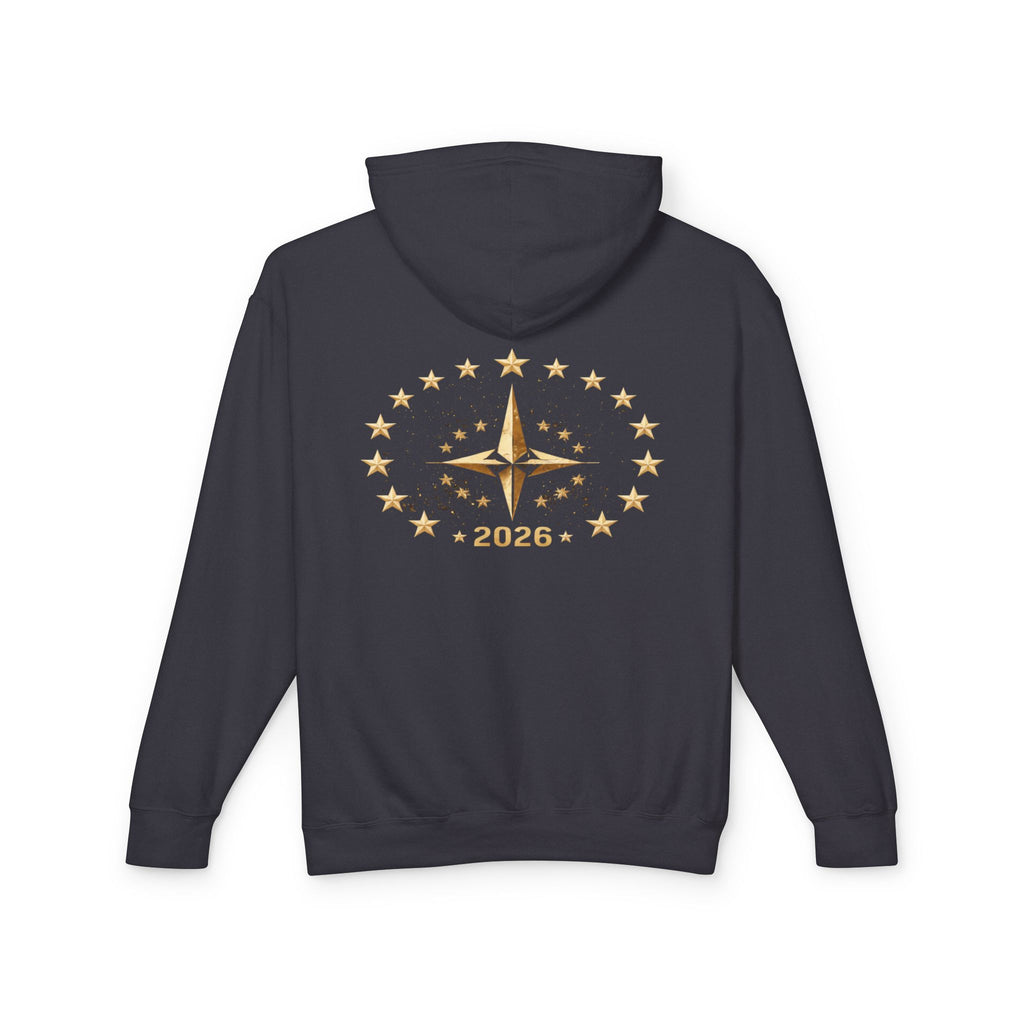United By The Stars Eagle Flag Hoodie — "Stronger Together" Patriotic Military Veteran Pullover