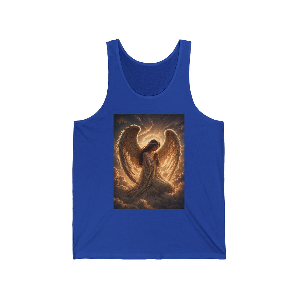 Angel Prayer Tank Top — Radiant Guardian Wings Spiritual Graphic Tank