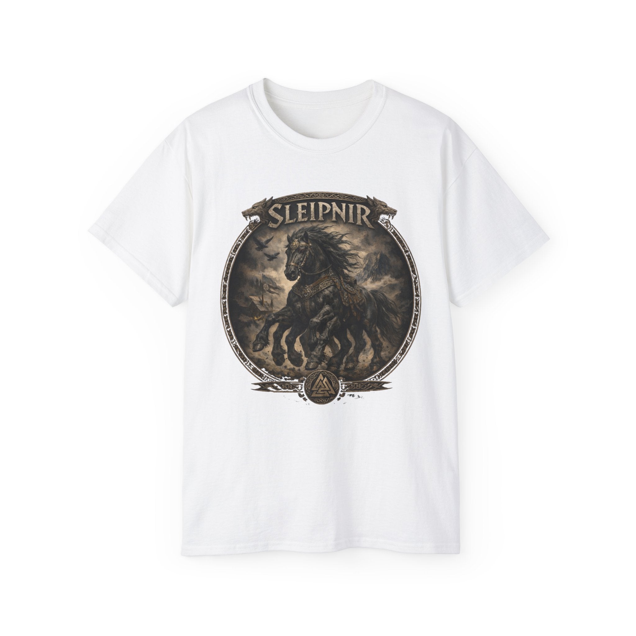 Sleipnir Norse Mythology Cotton Tee — Sleipnir – Odin’s Eight-Legged HorseT-Shirt