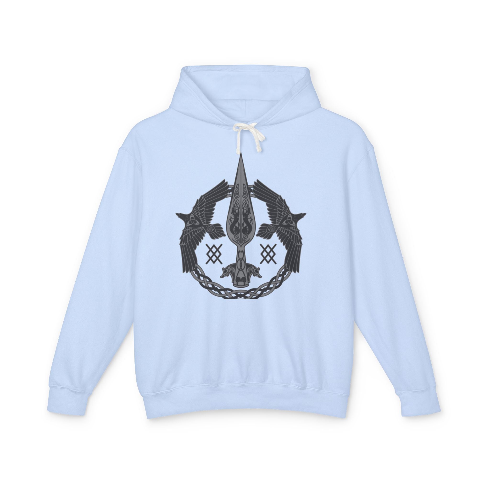 Viking Raven Spear Hoodie — Norse Mythology Graphic Sweatshirt
