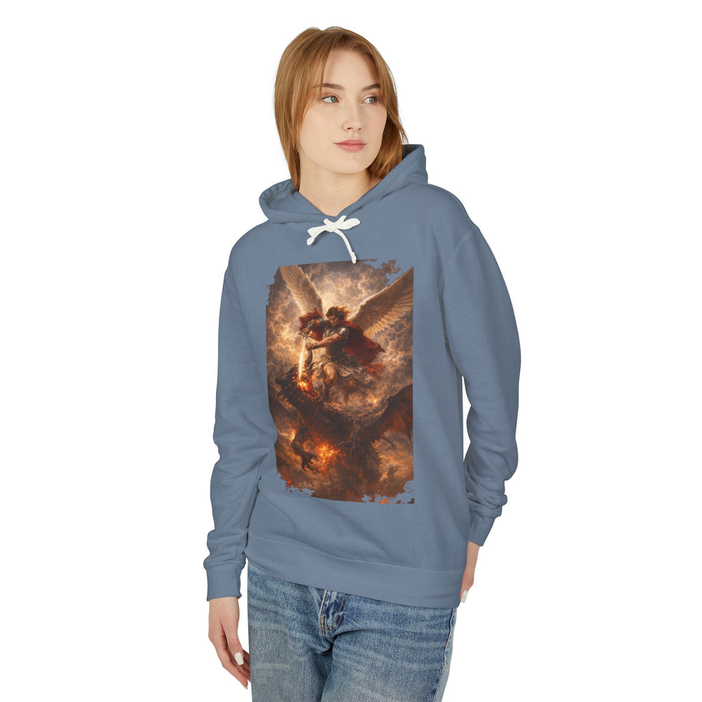 Angel Battle Hoodie — Dramatic Renaissance Angel Artwork Pullover