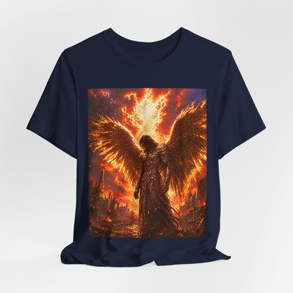 Angel Graphic Tee — Flaming Wings Apocalypse T-Shirt