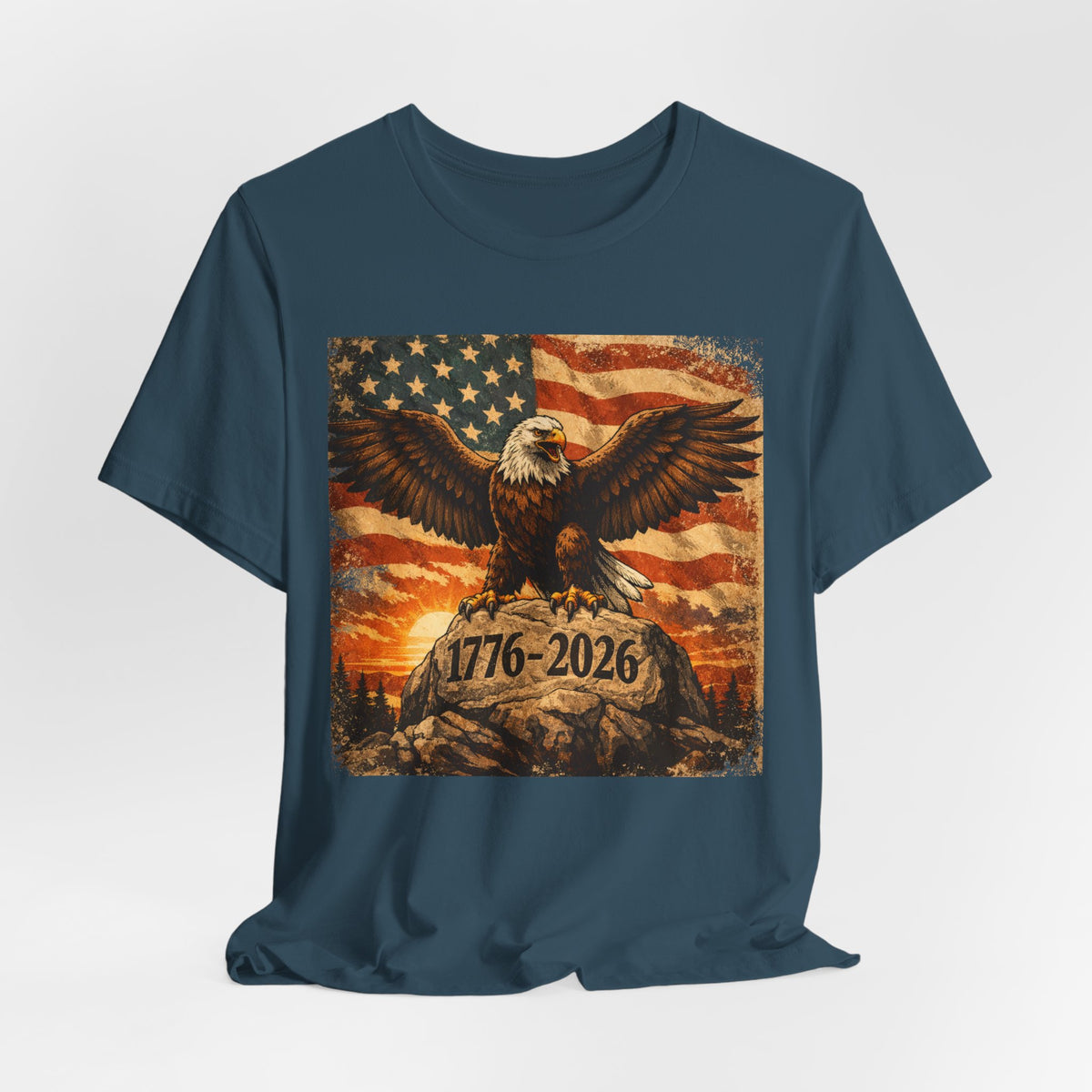 Patriotic Eagle Tee — 1776-2026 American Flag Graphic T-Shirt