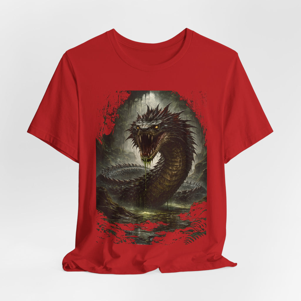 Basilisk Sea Serpent Graphic Tee — Dark Mythical Dragon Shirt