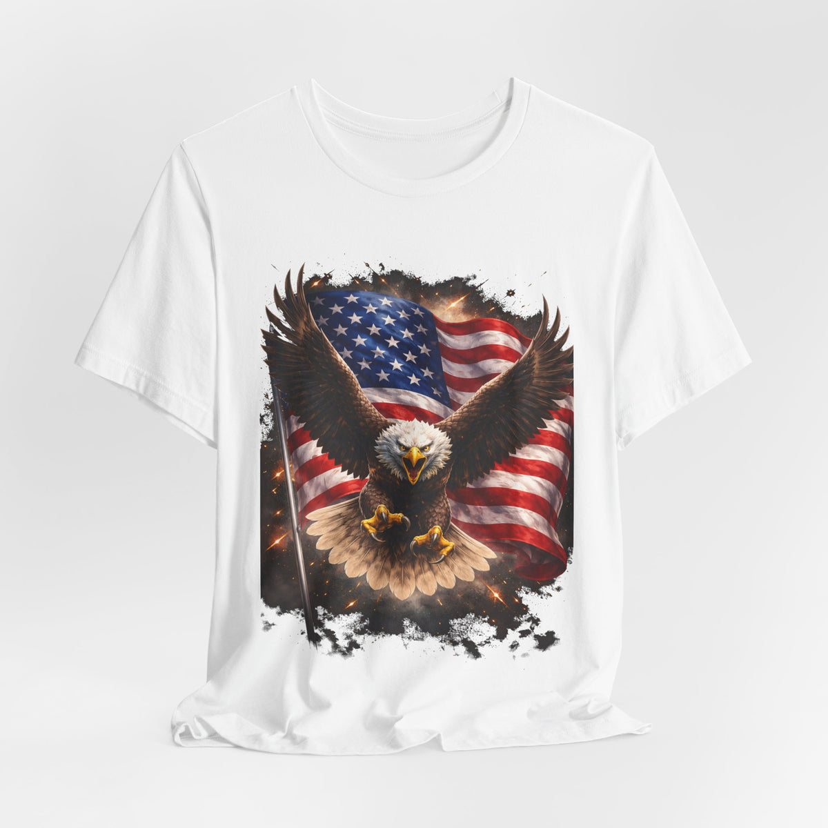 American Eagle Flag T-Shirt — Patriotic Bald Eagle Graphic Tee