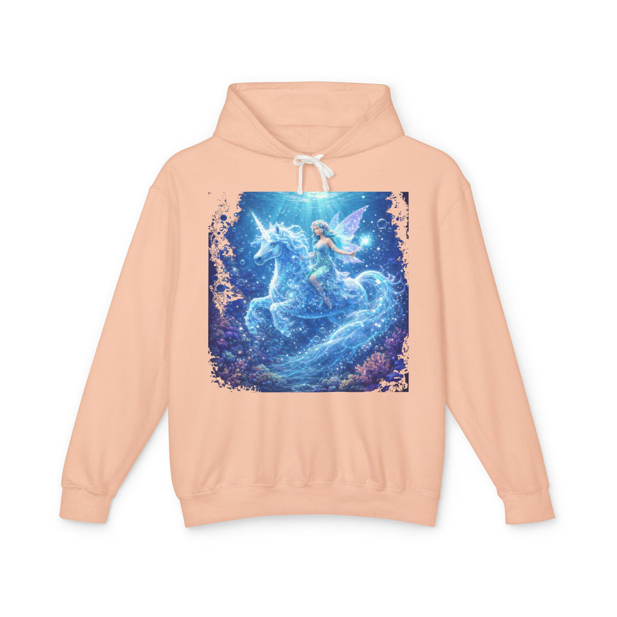 Magical Unicorn & Fairy Hoodie — Starry Blue Fantasy Sweatshirt
