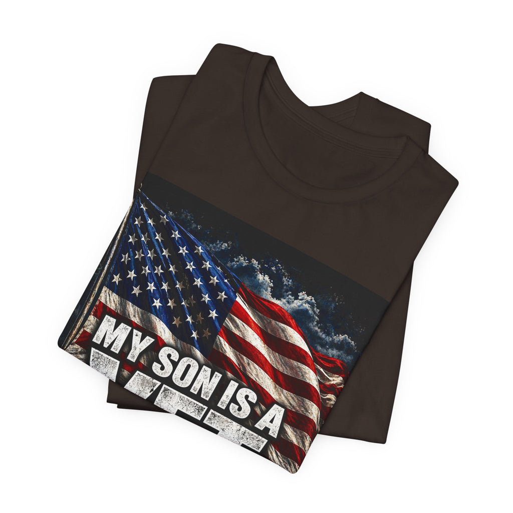 My Son Is A Vet T‑Shirt — Patriotic American Flag Tee for Proud Parents