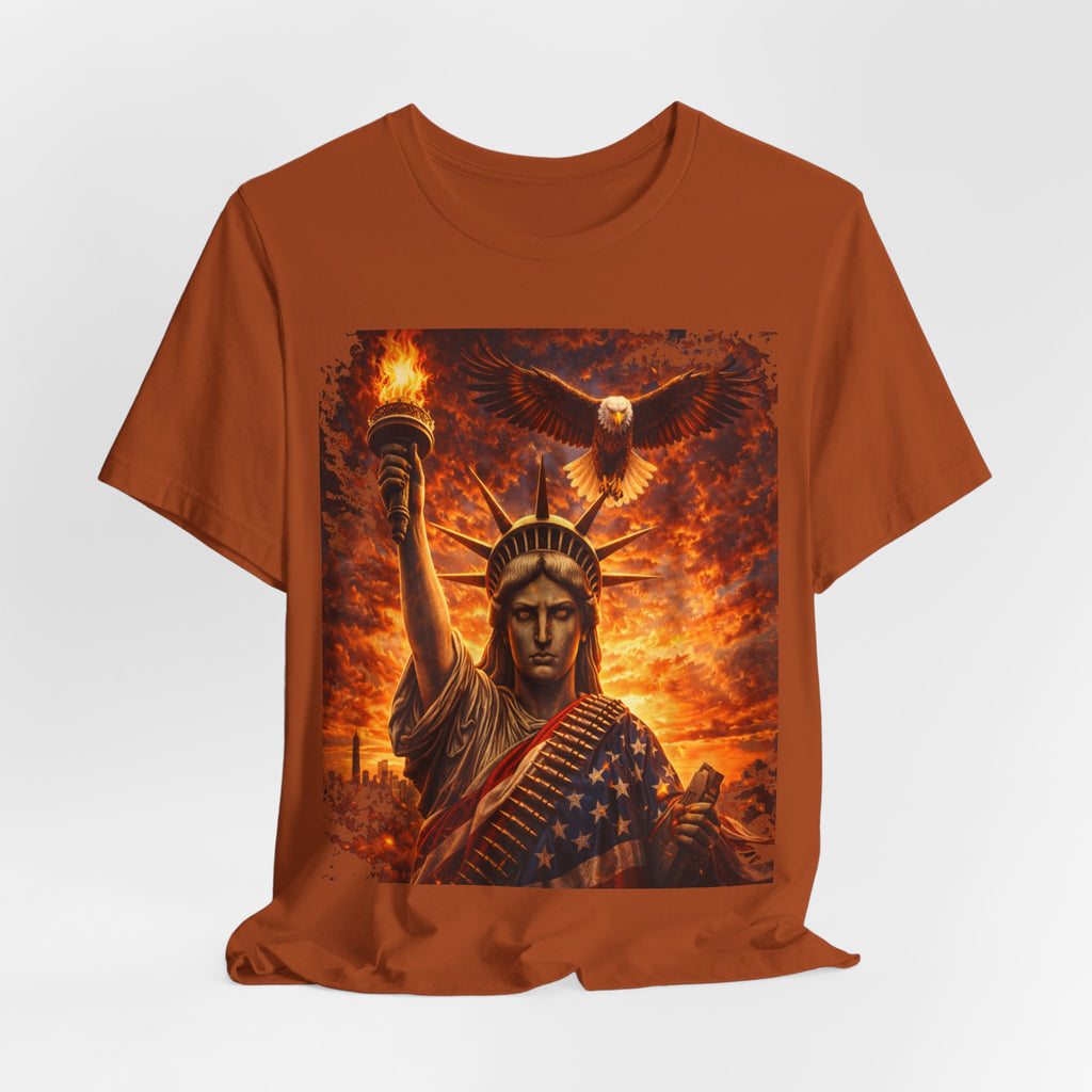 Statue of Liberty Eagle Graphic Tee — Patriotic American Flag T-Shirt