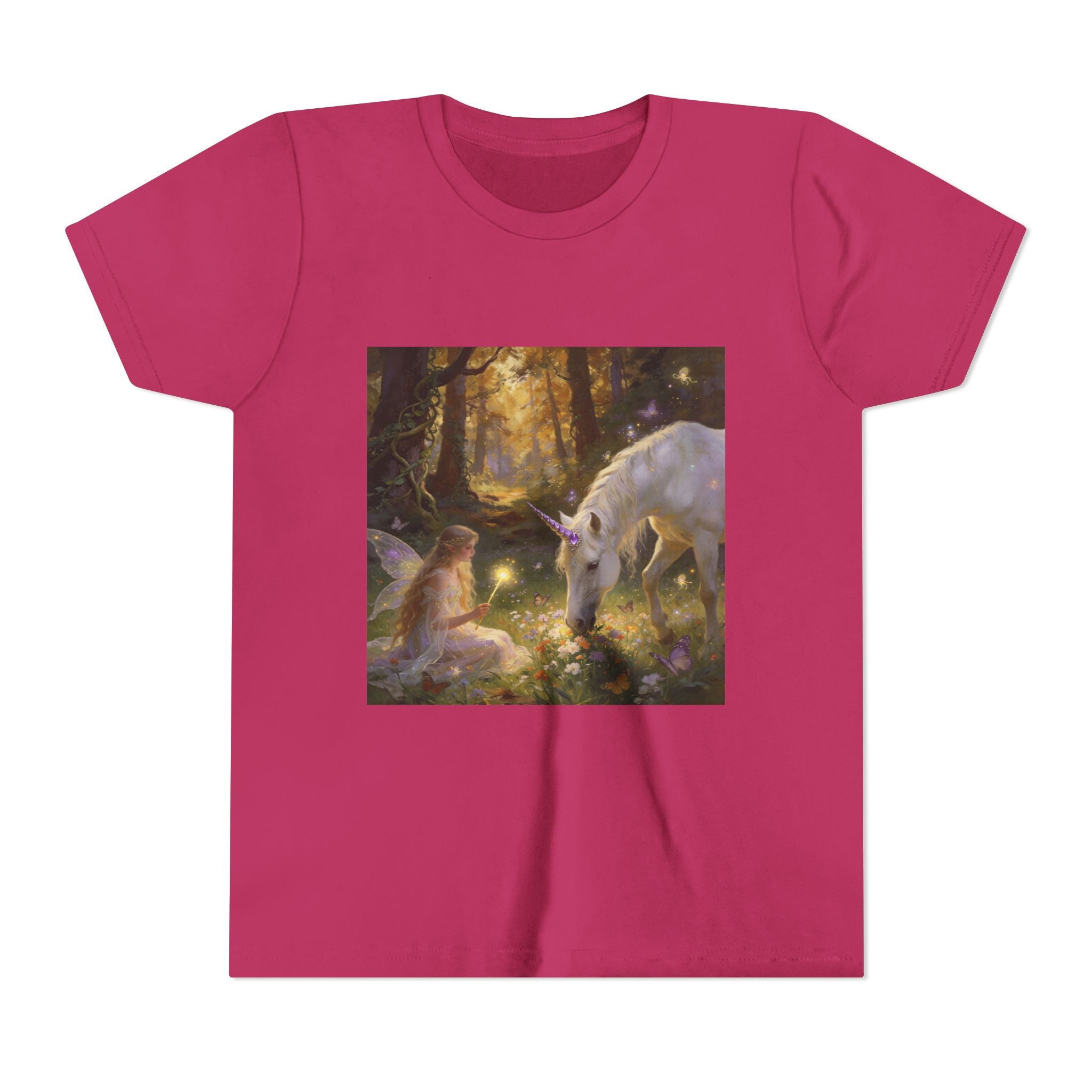 Youth Tee — Enchanted Forest Unicorn & Fairy Graphic