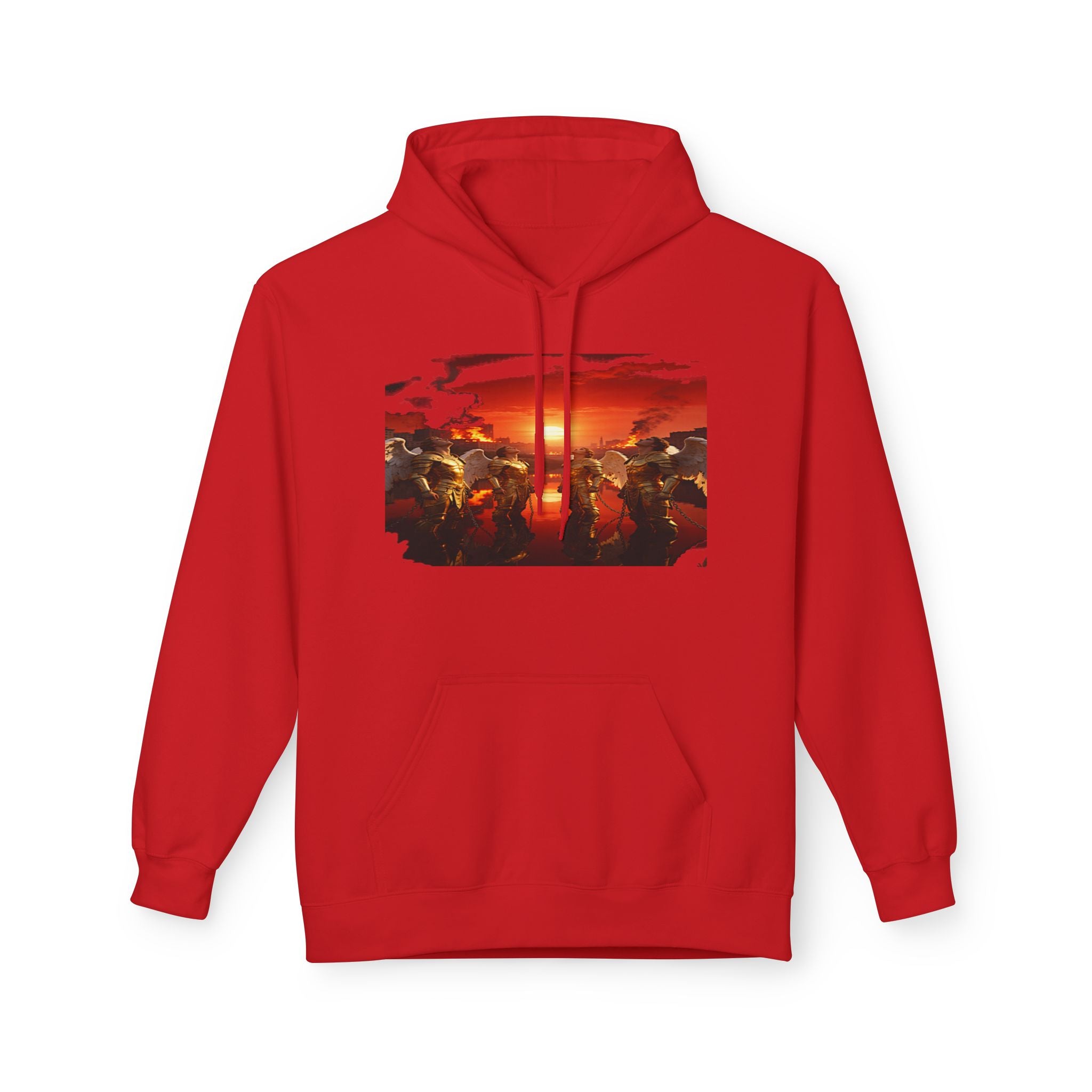 Revelation 7:1 End of times-Four angels standing on the four corners of the earth as seen from heaven-Art Graphic Pullover