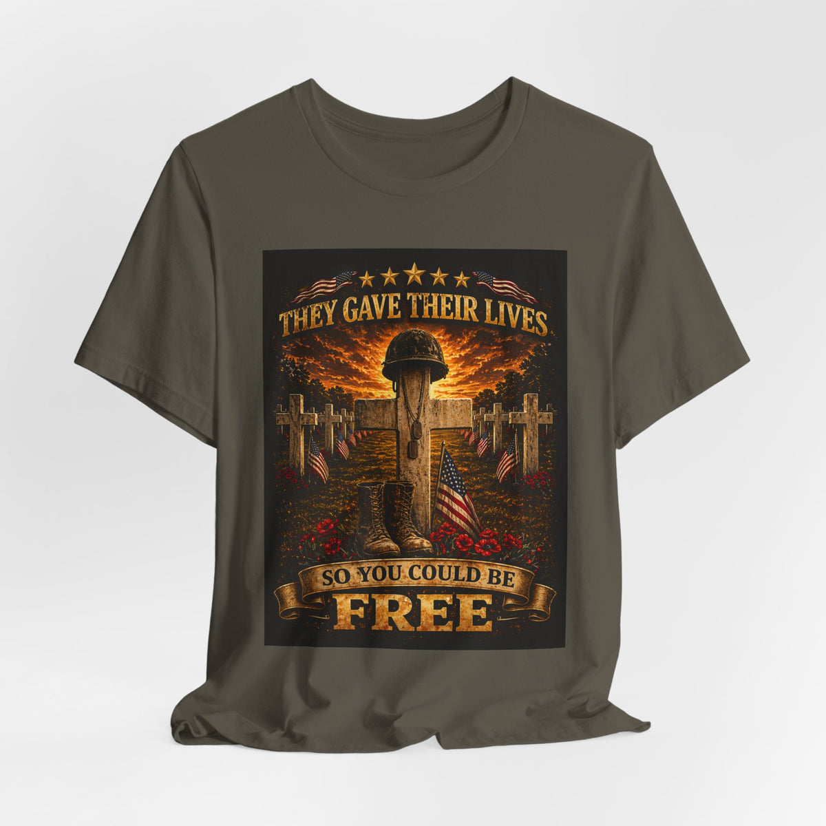 Memorial Veterans T‑Shirt — "They Gave Their Lives So You Could Be Free" Military Tribute Tee