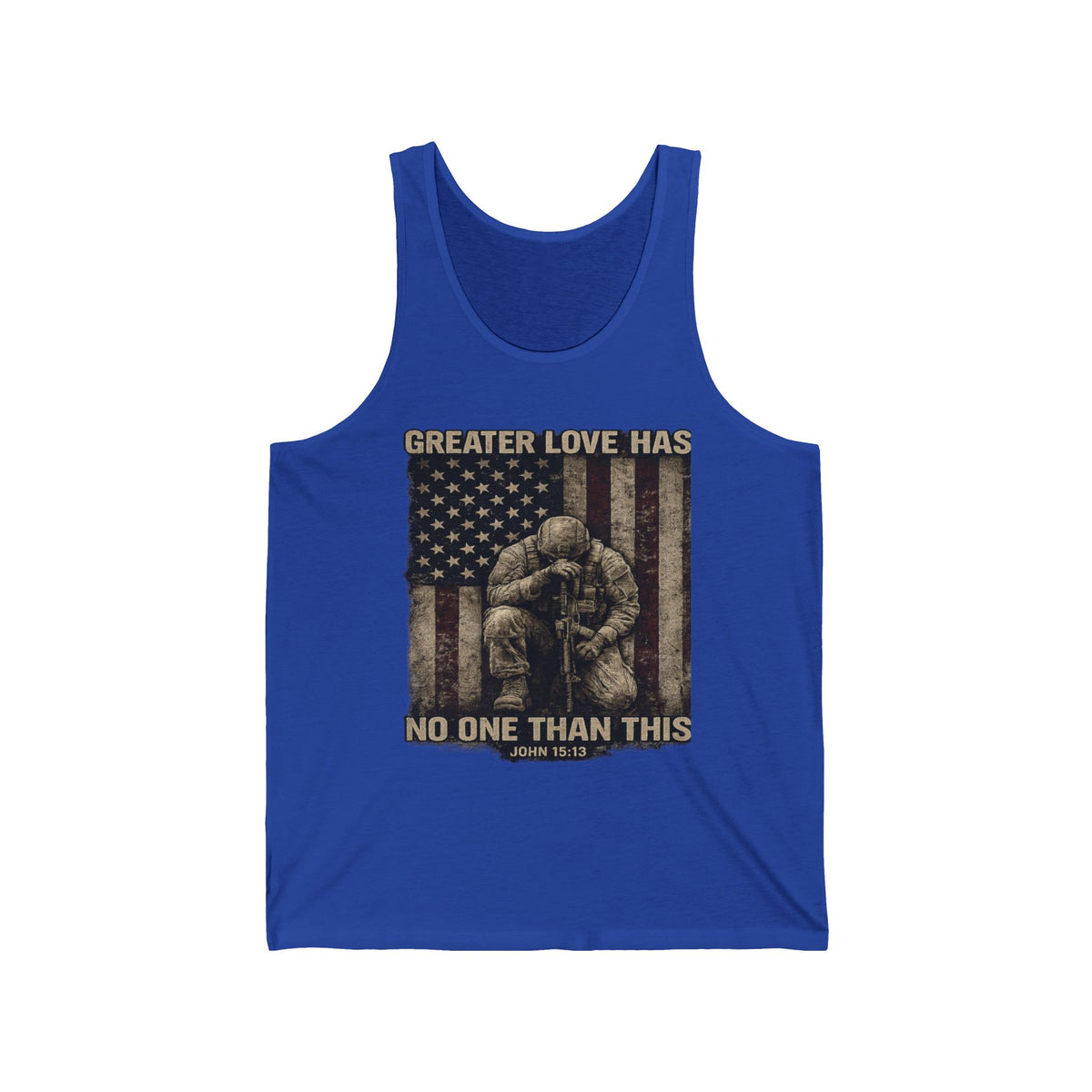 Tank Top — "Greater Love Has No One Than This" Patriotic Military Christian Tank