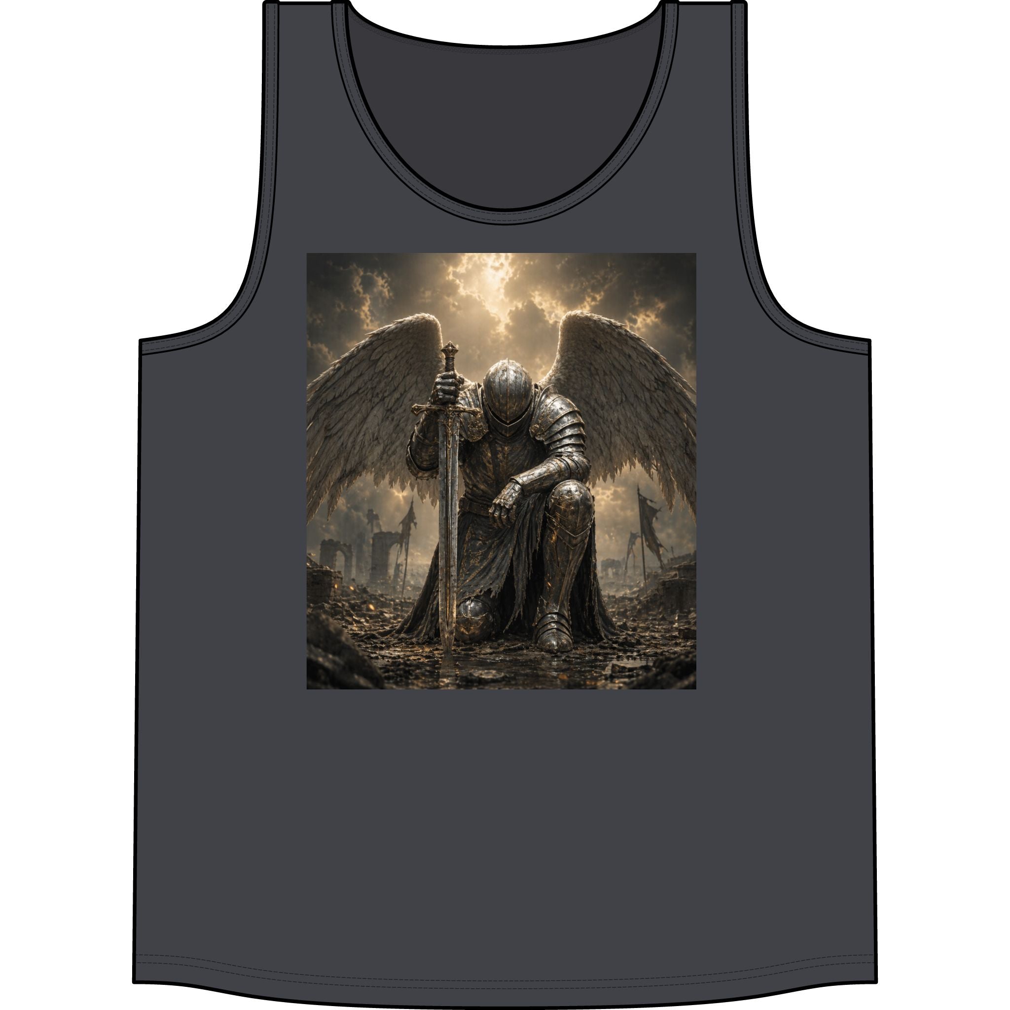 Angel Knight Tank Top — Gothic Fallen Angel Graphic Concert Tank