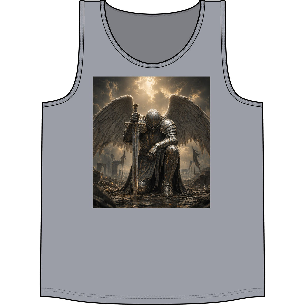 Angel Knight Tank Top — Gothic Fallen Angel Graphic Concert Tank