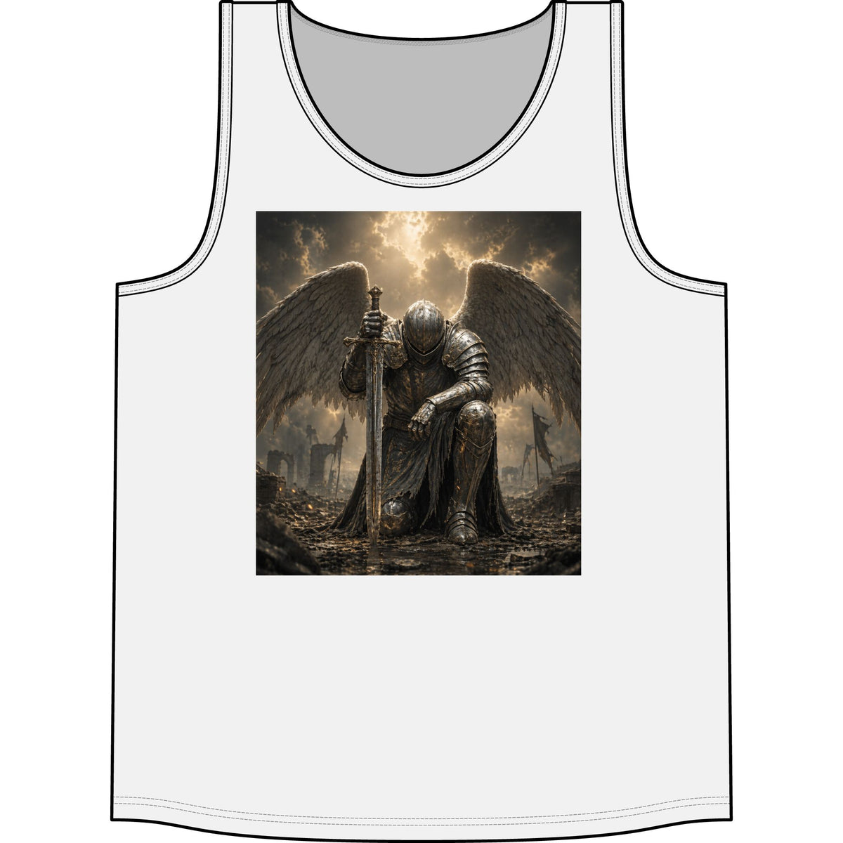 Angel Knight Tank Top — Gothic Fallen Angel Graphic Concert Tank