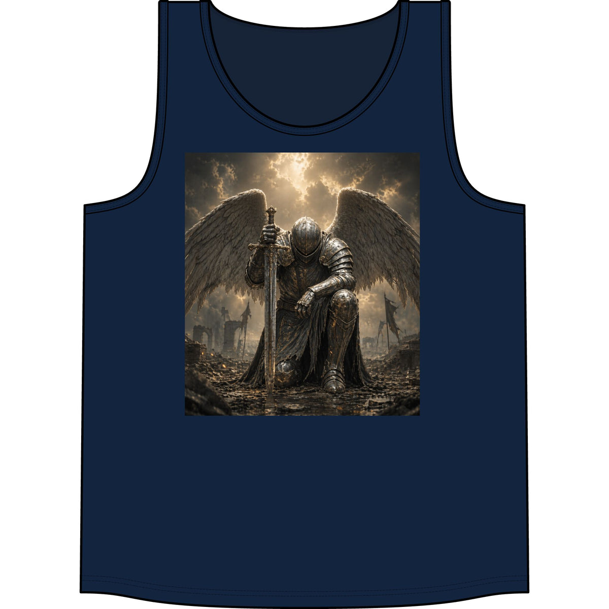 Angel Knight Tank Top — Gothic Fallen Angel Graphic Concert Tank