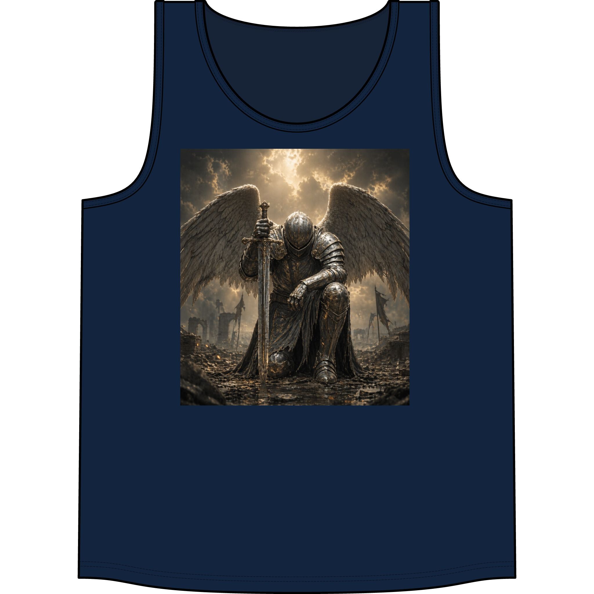 Angel Knight Tank Top — Gothic Fallen Angel Graphic Concert Tank