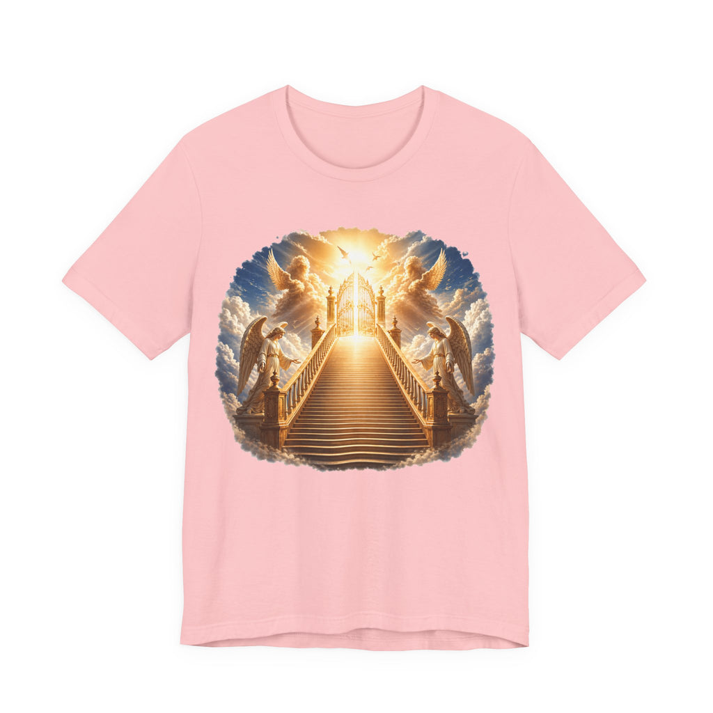Heavenly Golden Stairway T‑Shirt — Angelic Gates Spiritual Tee