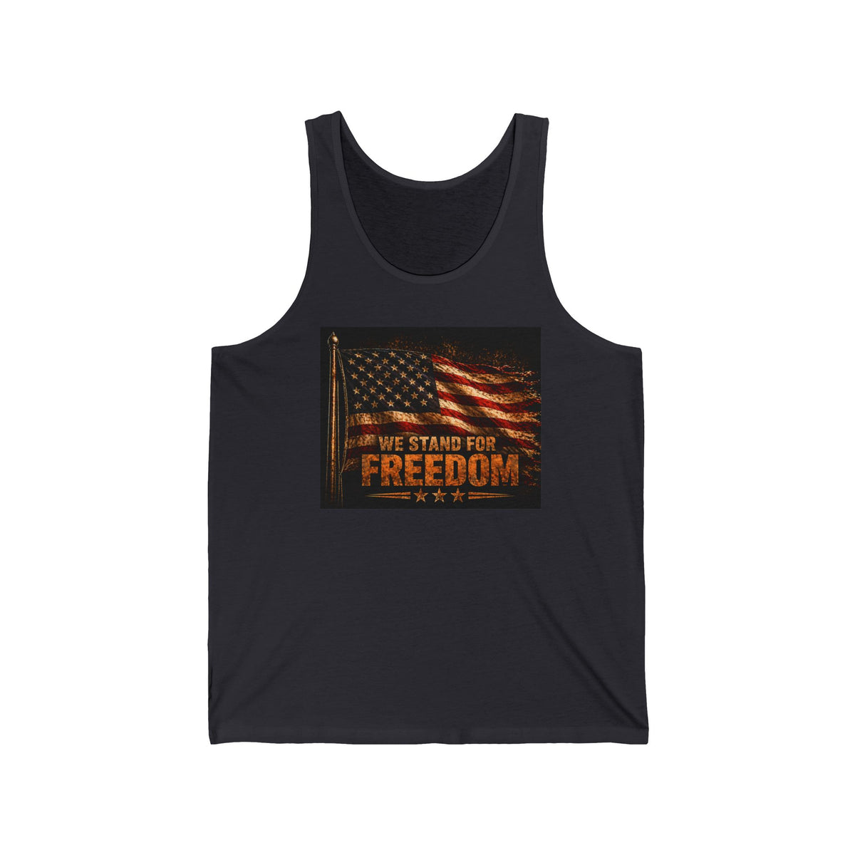 Freedom Flag Tank Top - "We Stand For Freedom" Patriotic American Flag Tee