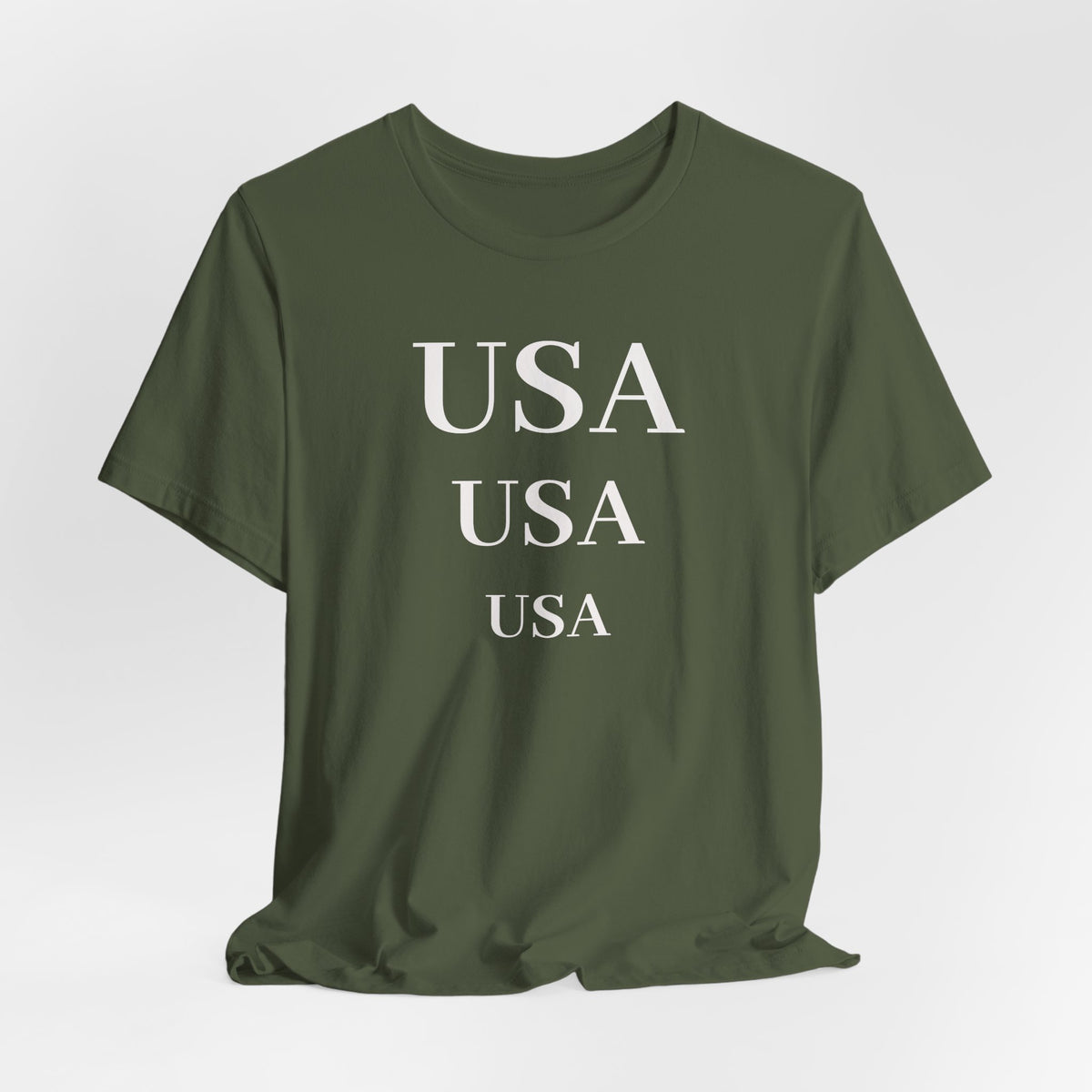 USA Repeat Text T‑Shirt — Patriotic Graphic Tee for 4th of July
