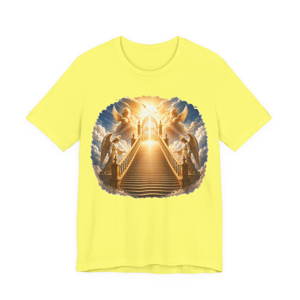 Heavenly Golden Stairway T‑Shirt — Angelic Gates Spiritual Tee