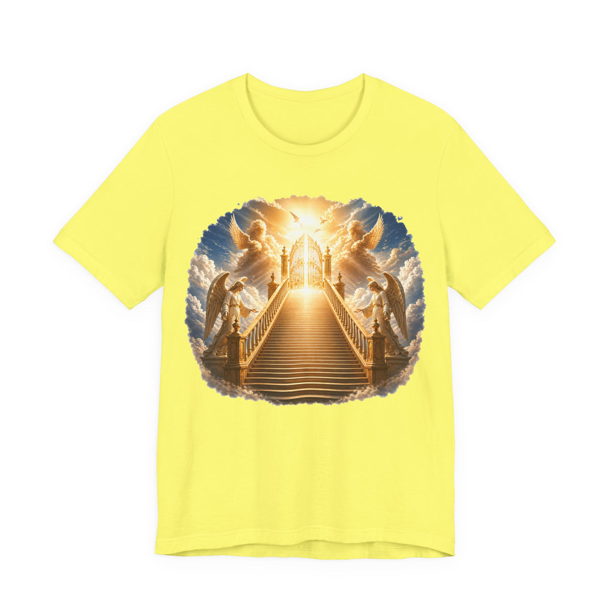 Heavenly Golden Stairway T‑Shirt — Angelic Gates Spiritual Tee