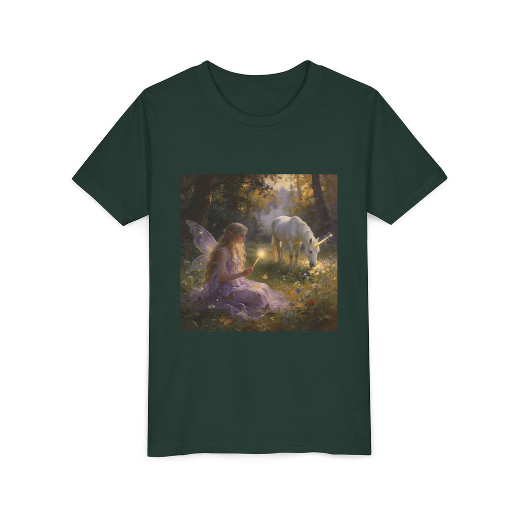 Youth Tee — Fairy and Unicorn Enchanted Forest Design