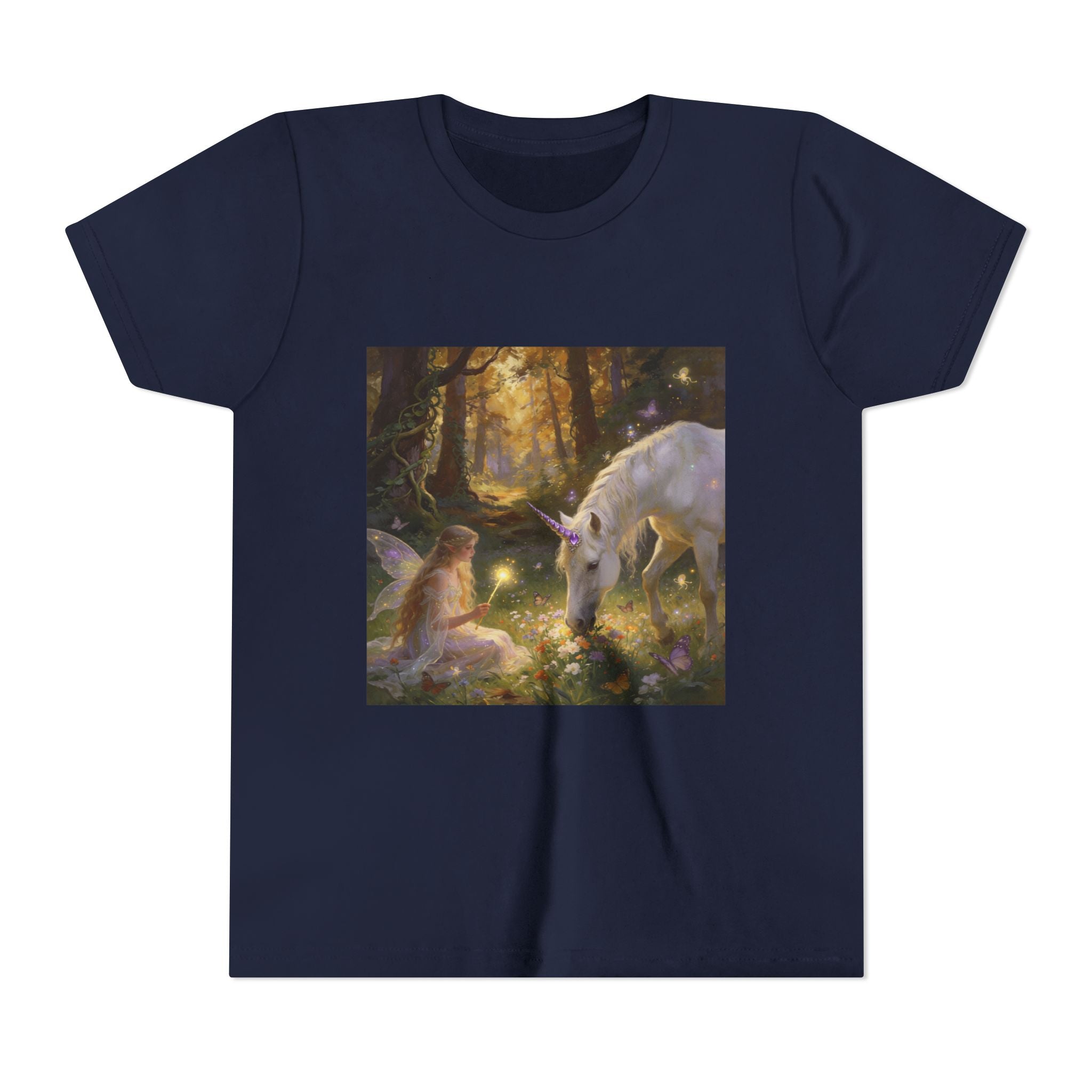 Youth Tee — Enchanted Forest Unicorn & Fairy Graphic
