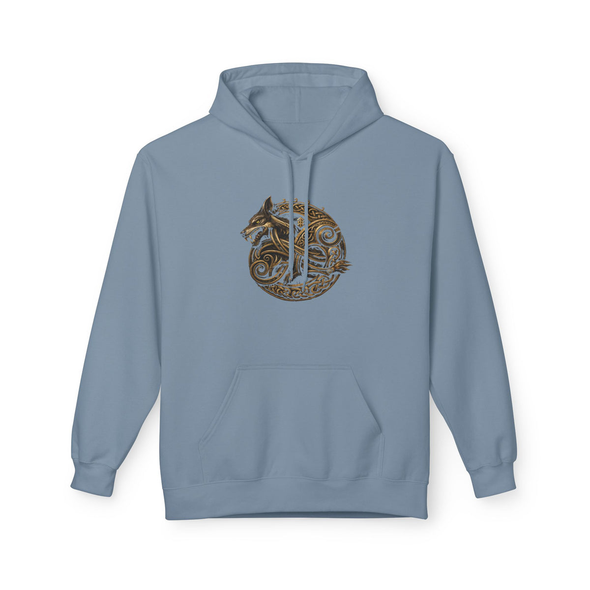 Norse mythology wolve Hoodie – Earth-Tone Celtic Wolf Graphic Pullover