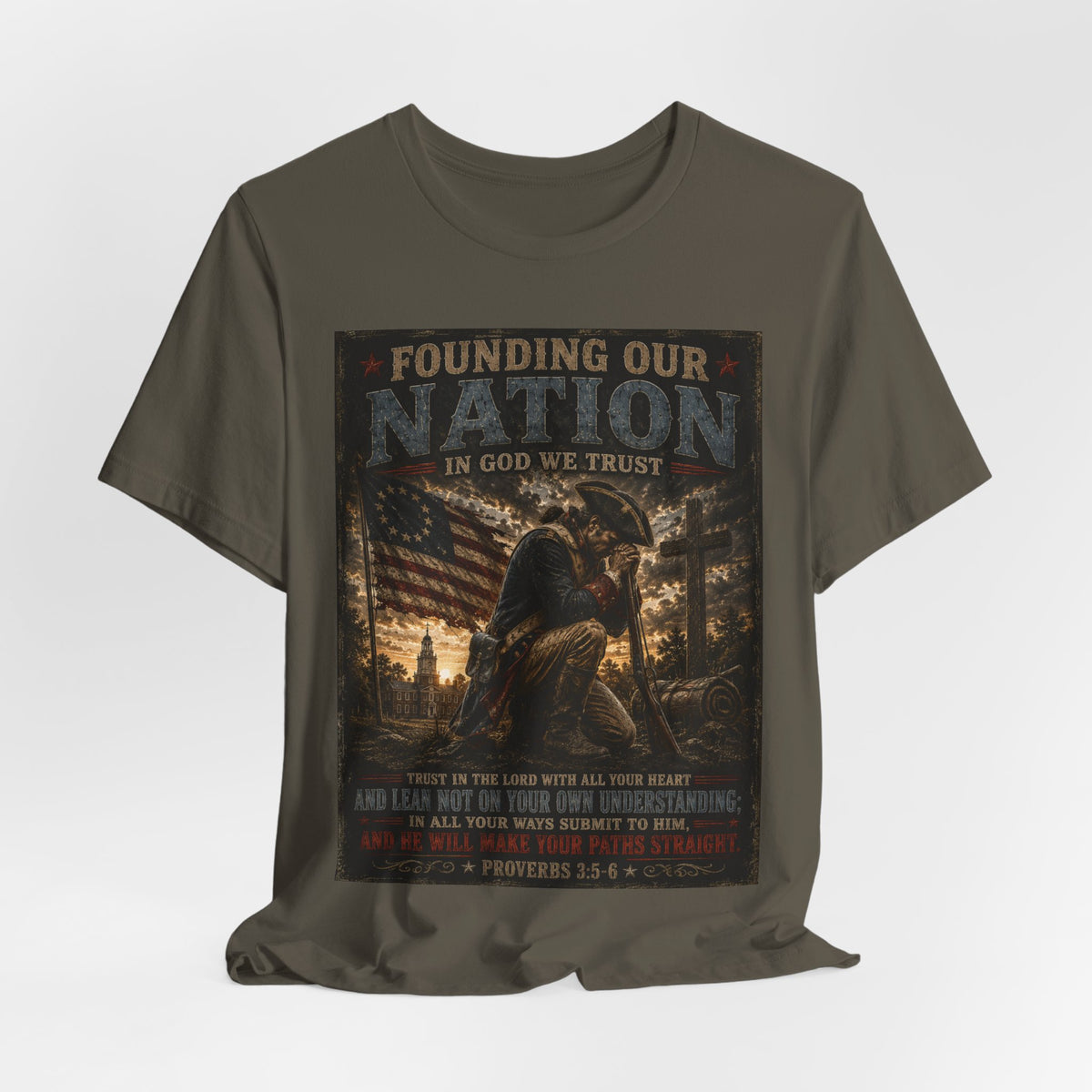 Founding Our Nation Eagle T-Shirt – Patriotic "In God We Trust" Tee