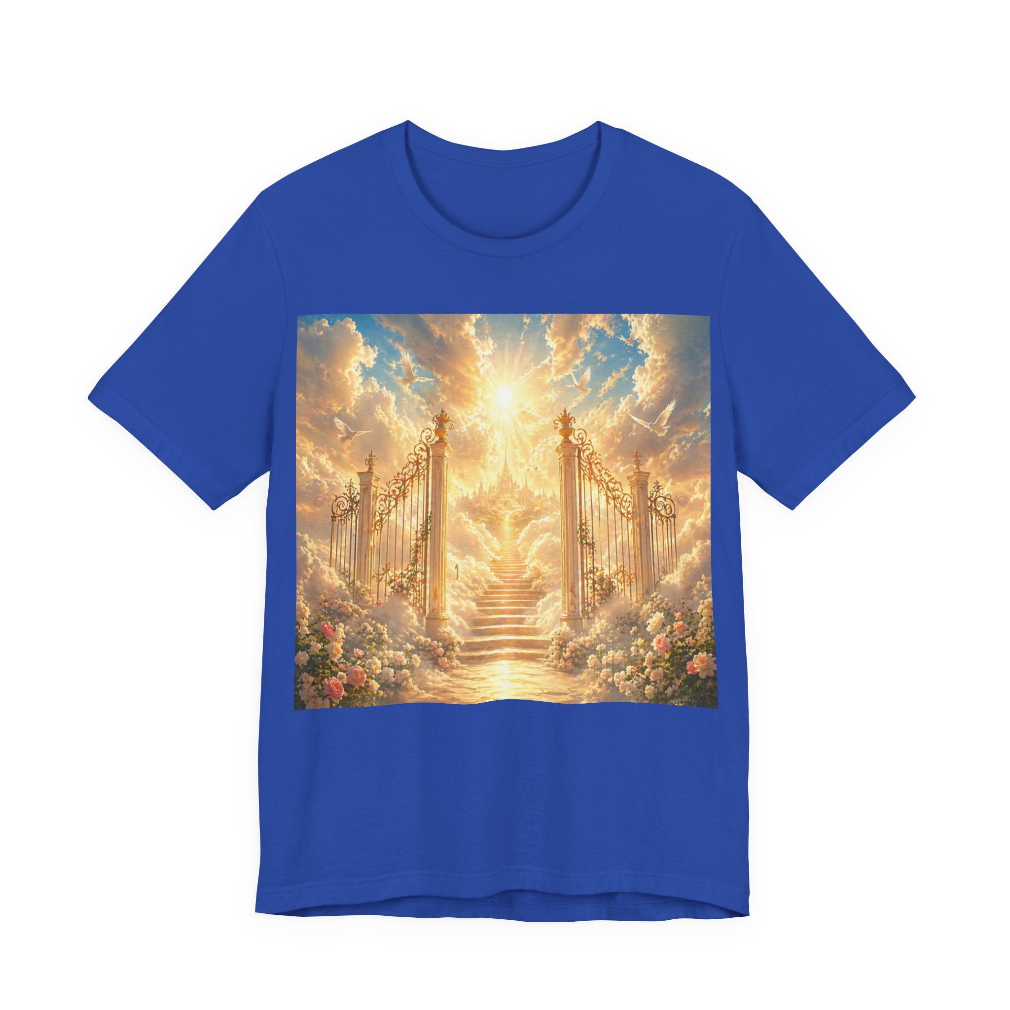 Heavenly Gates Graphic Tee — Celestial Stairs & Sunlight T-Shirt