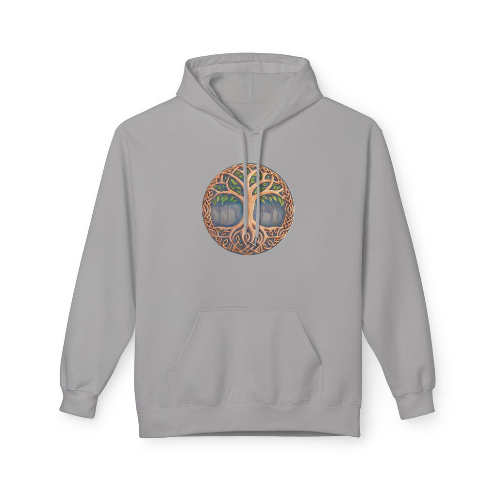 Yggdrasil Tree of Life Cotton Hoodie — Botanical Circle Art Sweatshirt