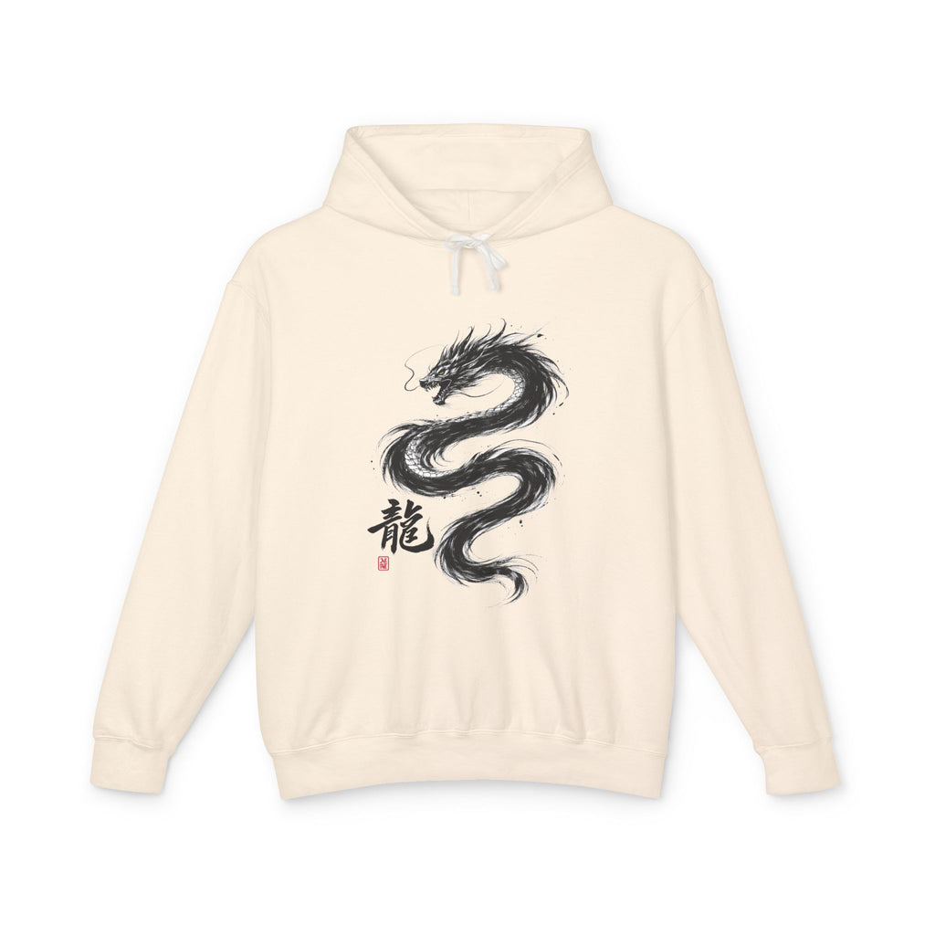 Dragon Ink Hoodie — Oriental Brush Stroke Dragon Sweatshirt