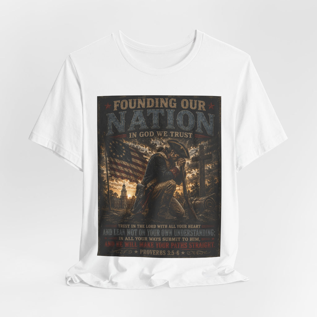 Founding Our Nation Eagle T-Shirt — "In God We Trust" Patriotic Christian Tee