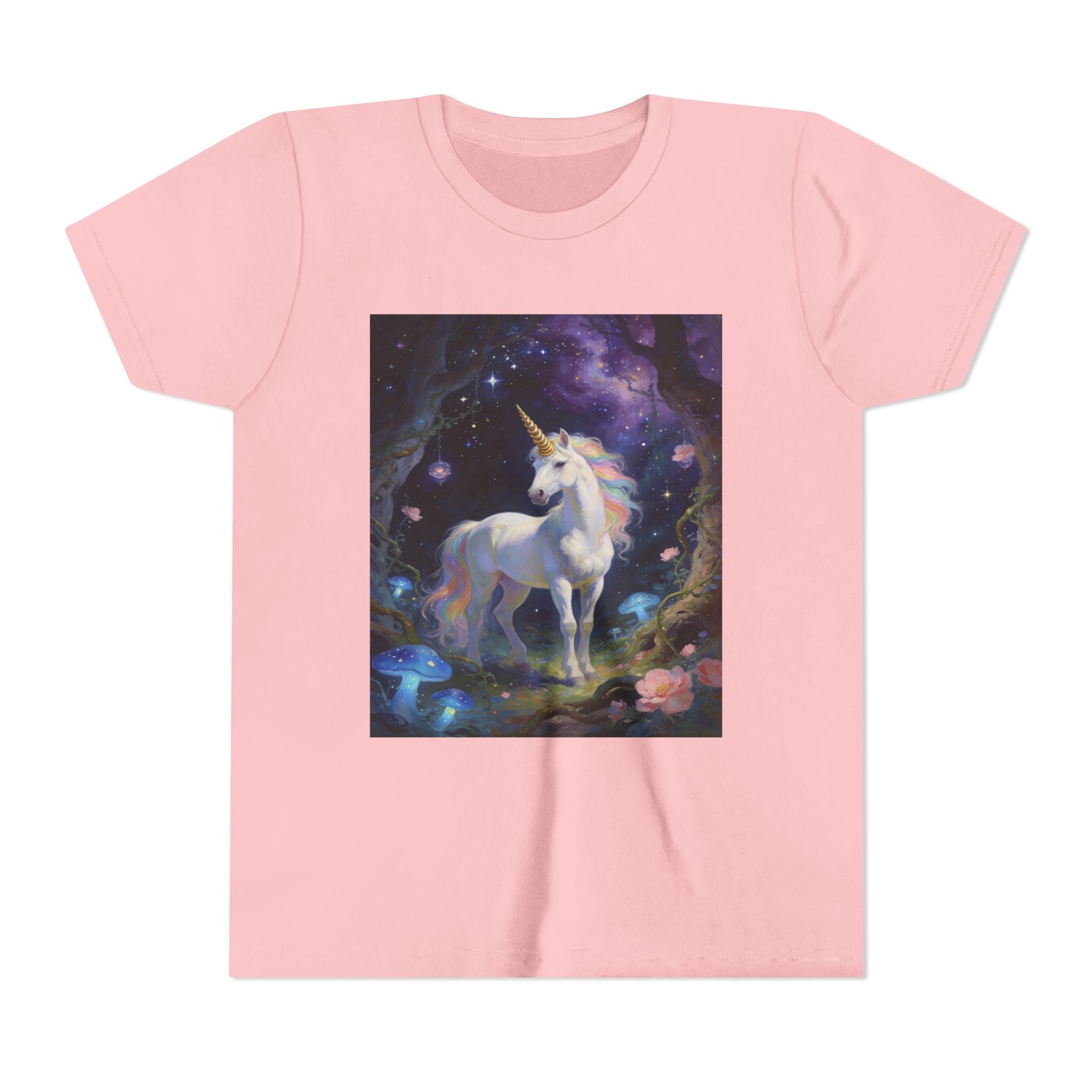 Youth Unicorn Tee — Magical Night Forest Unicorn Graphic Shirt