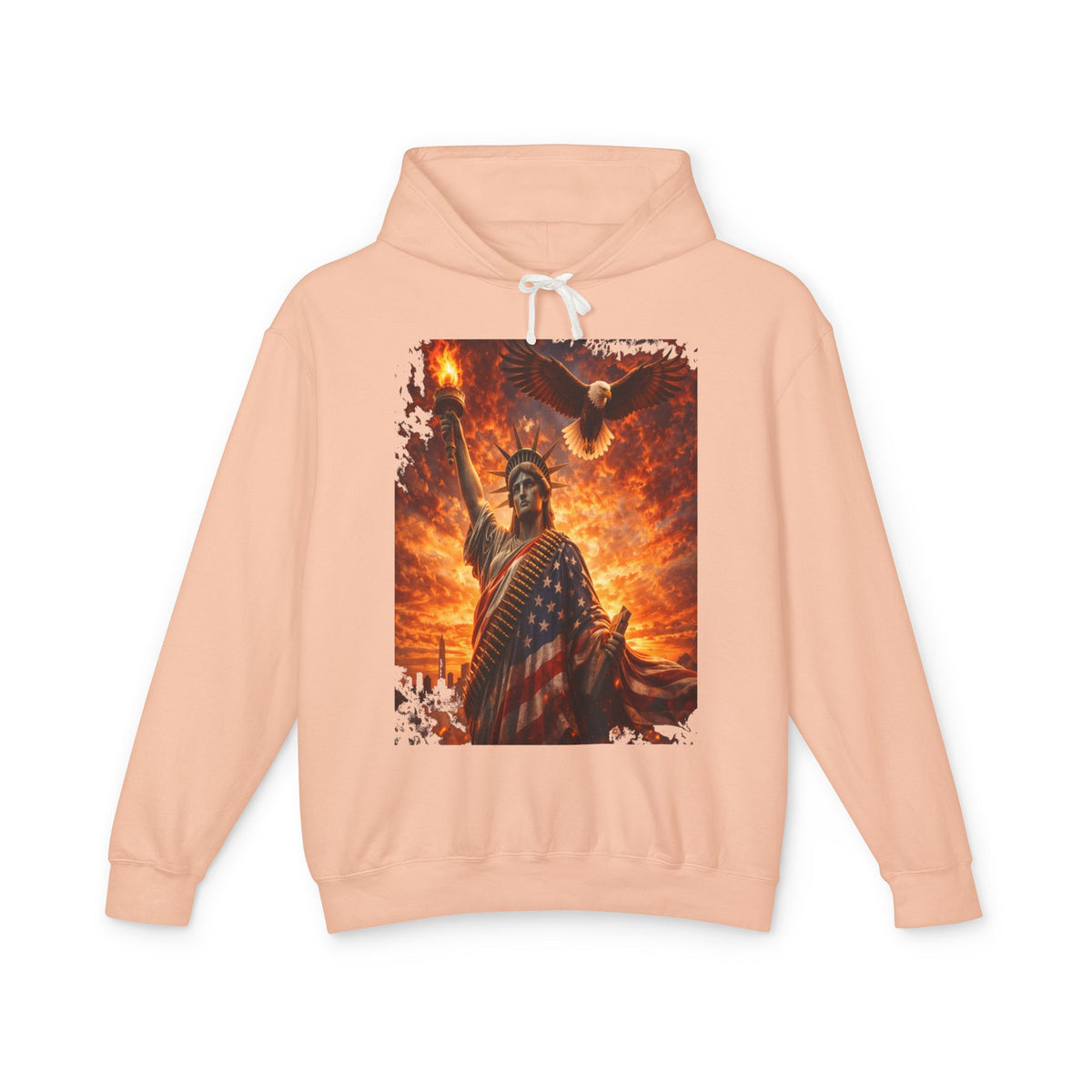 Statue of Liberty American Flag Hoodie — Patriotic Liberty Eagle Sweatshirt