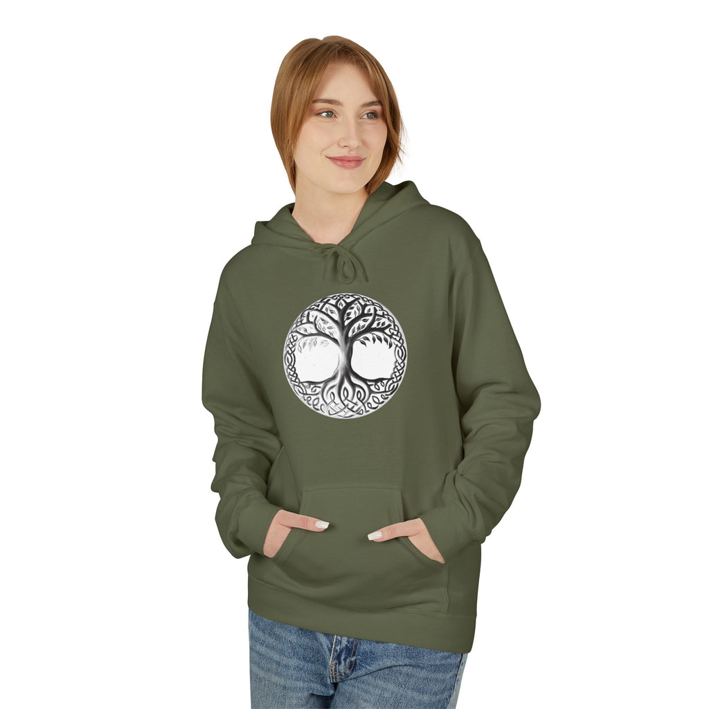 TYggdrasil tree of Life Cotton Hoodie – Intricate Celtic Woodland Symbol Sweatshirt