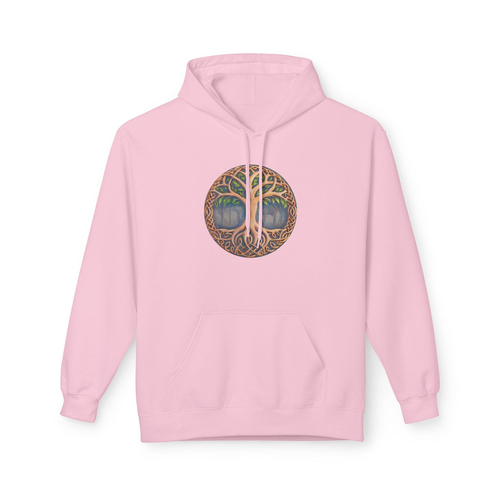 Yggdrasil Tree of Life Cotton Hoodie — Botanical Circle Art Sweatshirt