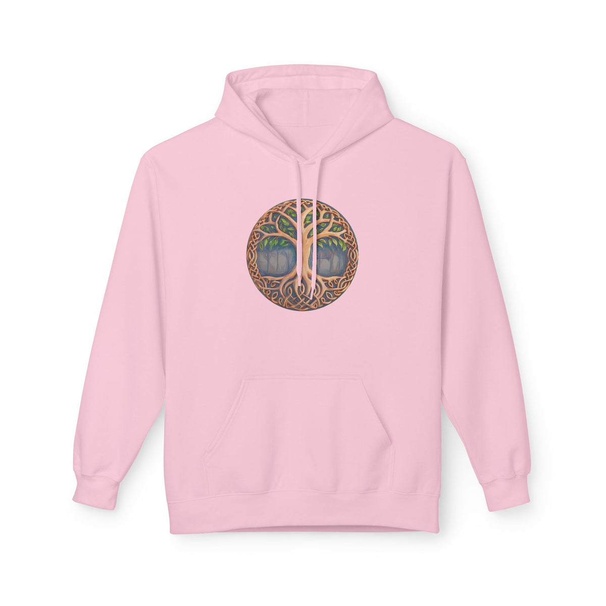 Yggdrasil Tree of Life Cotton Hoodie — Botanical Circle Art Sweatshirt