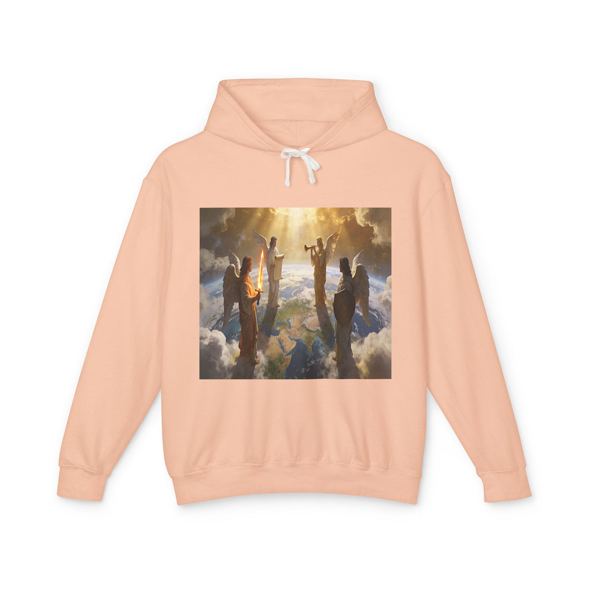 The Seven Trumpets-Angel Choir Hoodie — Heavenly Light Spiritual Graphic Pullover