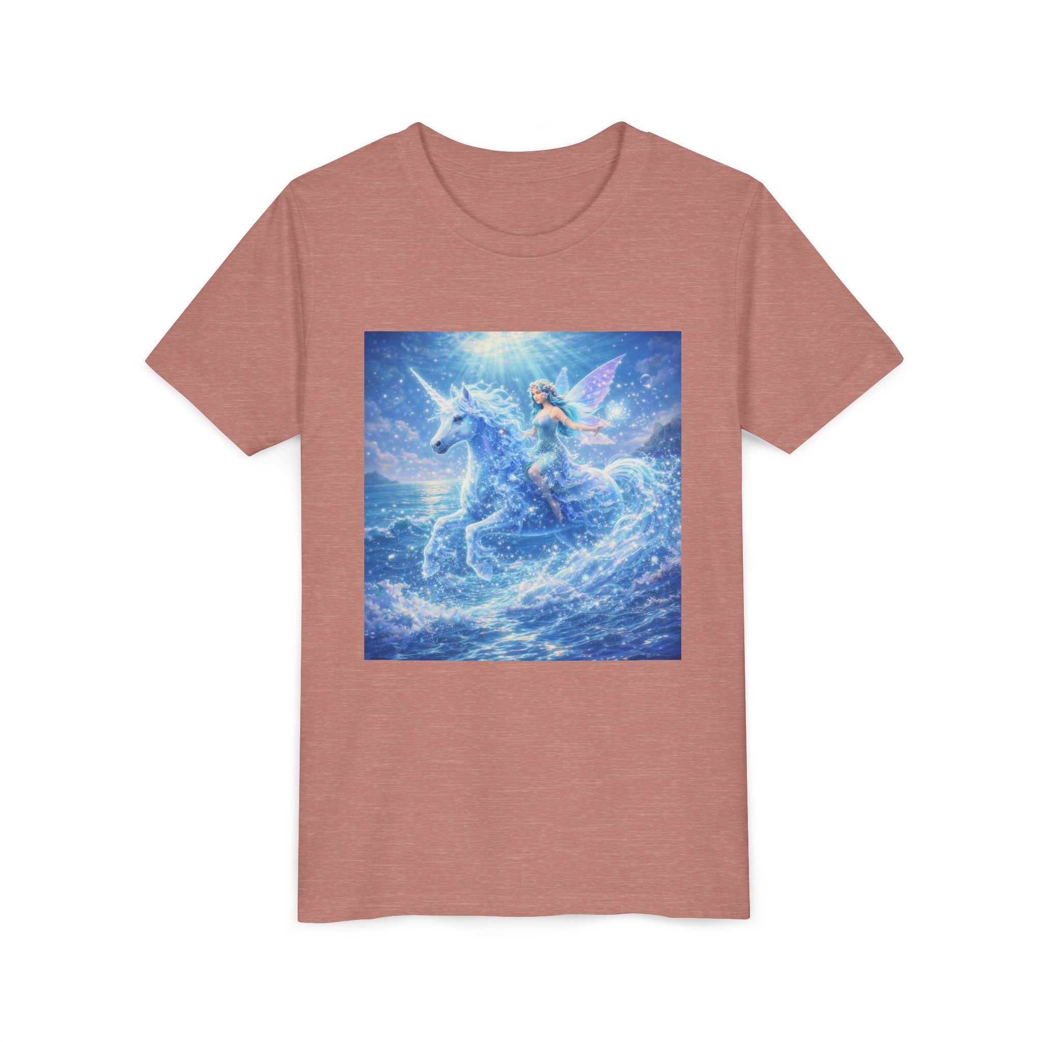 Kids Unicorn Fairy Tee — Magical Blue Pegasus Graphic Youth T-Shirt