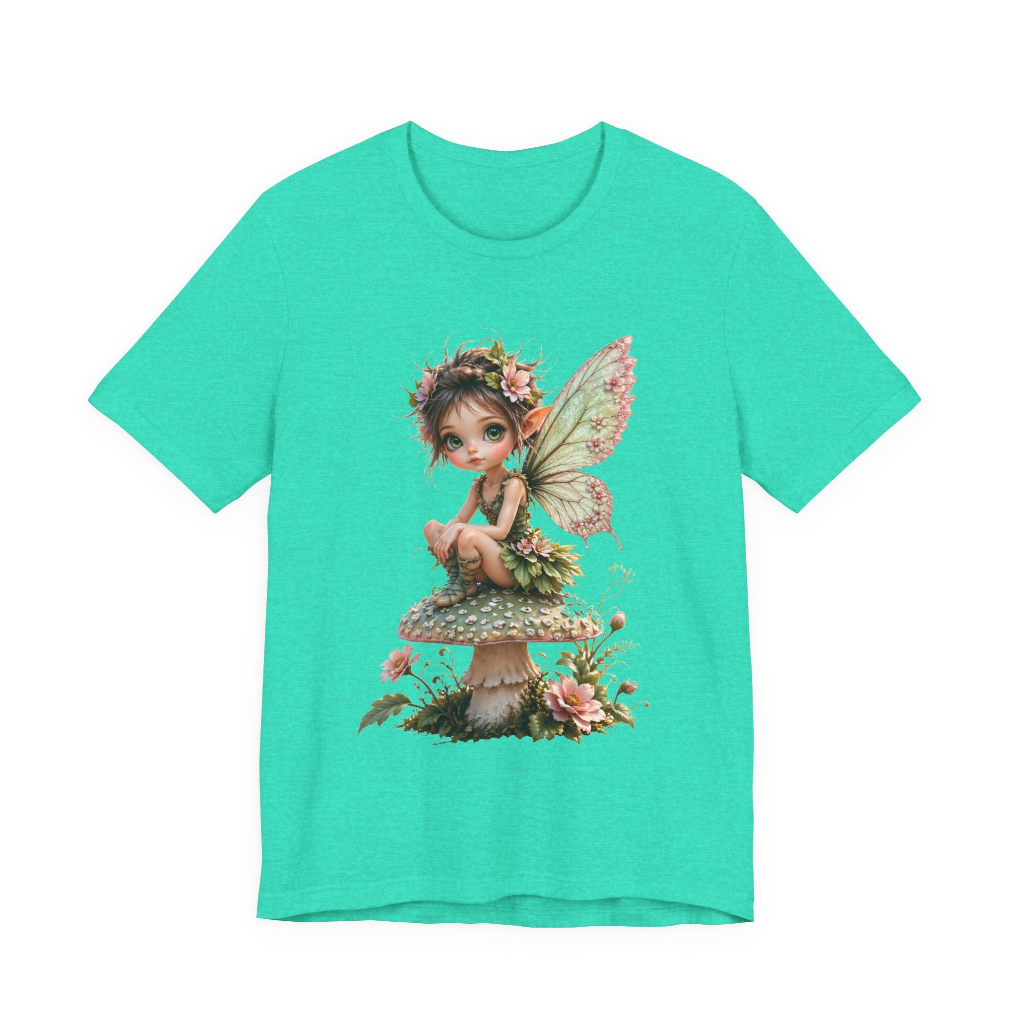 Fairy Mushroom Tee — Cute Woodland Fairy Sitting on Toadstool Graphic T-Shirt
