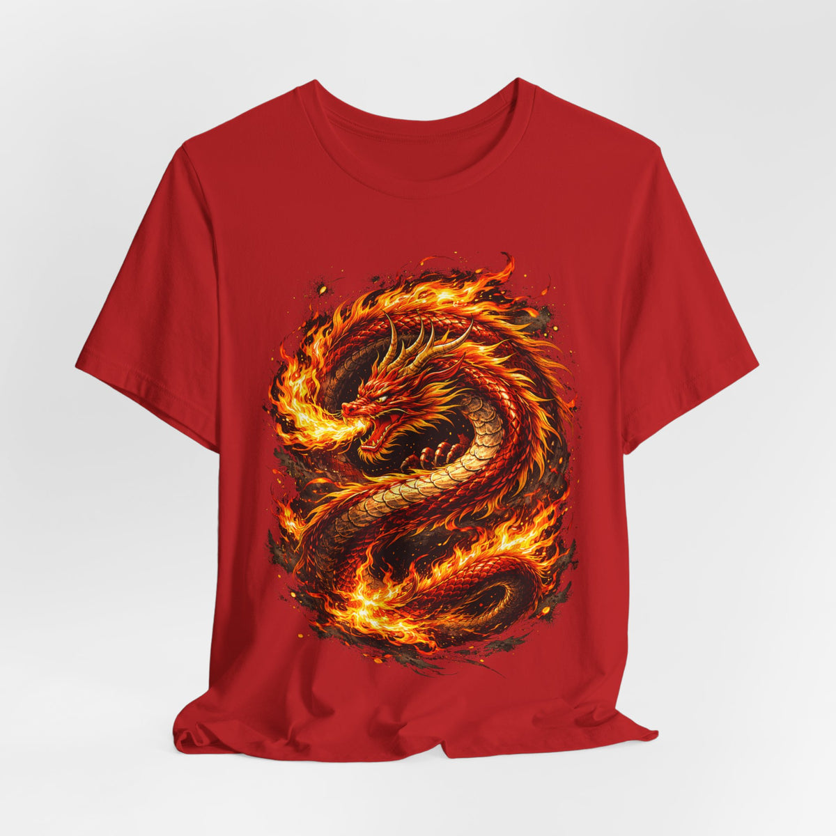 Flaming Dragon T-Shirt — Fiery Eastern Dragon Graphic Tee