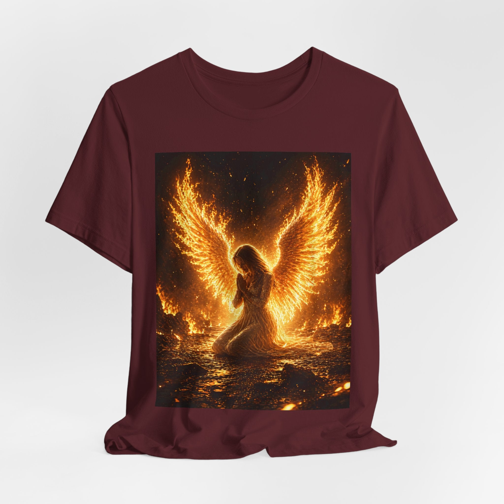 Phoenix Angel Tee — Fiery Winged Angel Graphic T-Shirt