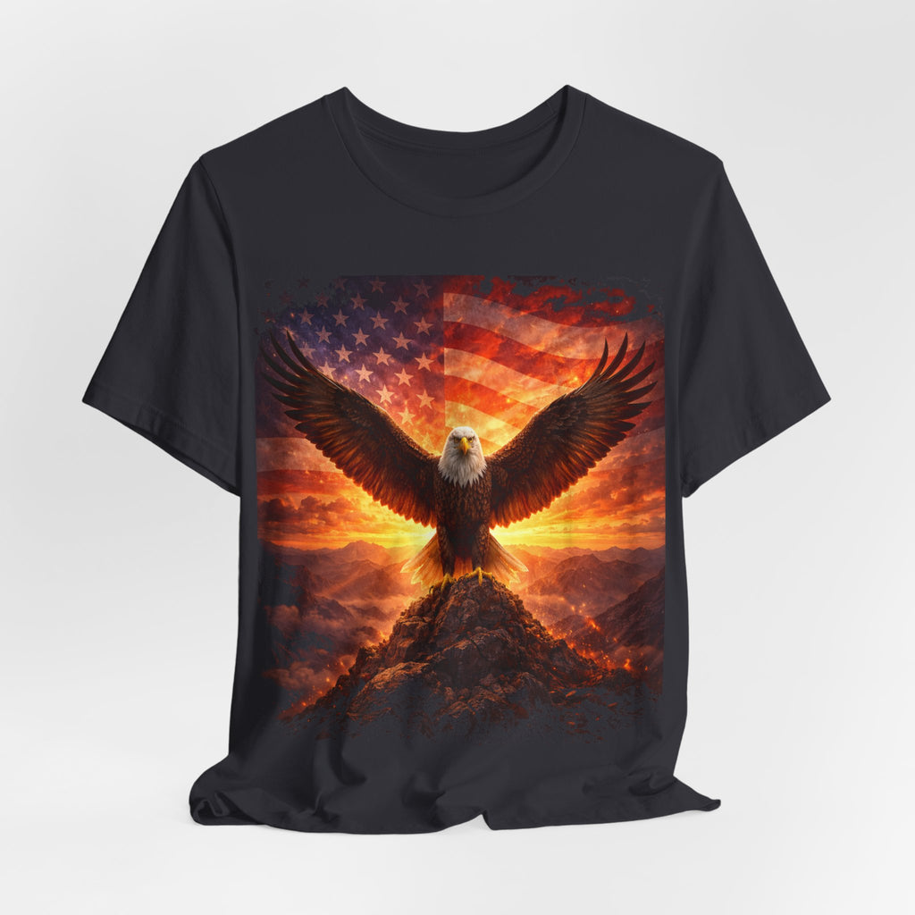 Eagle & American Flag Tee — Patriotic Bald Eagle T-Shirt