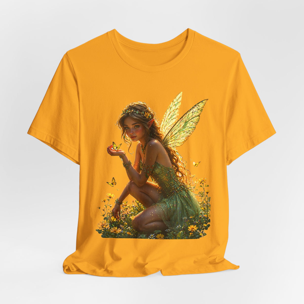 Fairy Garden T‑Shirt — Whimsical Sunlit Fairy Illustration Tee